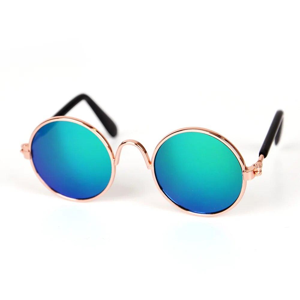 Pet Glasses Cool Reflective Coating Mini Sun Glasses  for Puppy Kitten Funny Headwear Mental Frame Resin Lens Cute Costume