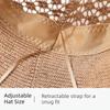 Adjustable Hollowed-Out Sun Hat Floral Decoration Fisherman Hat Rolled-Brim Hat  Casual Streetwear
