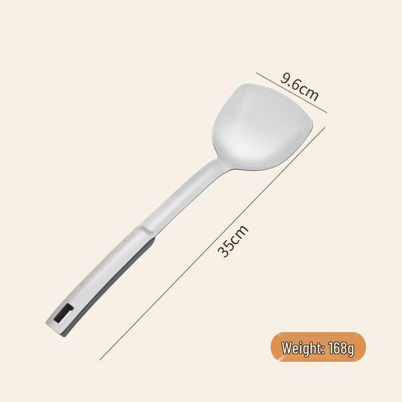 Premium Stainless Steel Long-Handled Kitchen Utensils Set: Wok Spatula, Soup Spoon & Ladle