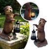 Solar Powered Solar Frog Lantern Waterproof Resin Animal Figurine Solar Garden Statue Pathway Decor LED Light Outdoor Yard Decor