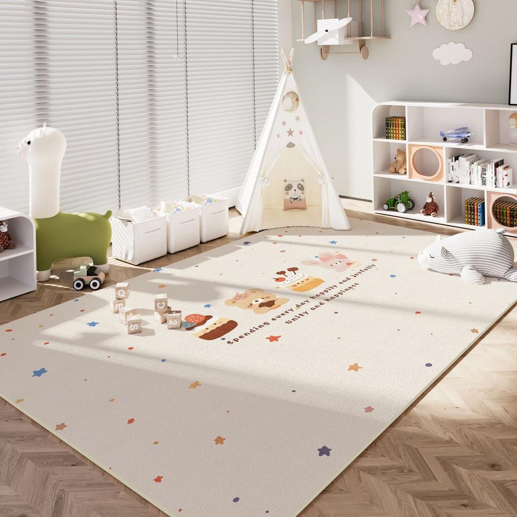 Living Room Carpet, Household Sofa, Crystal Velvet Carpet, Large Area Covered With Waterproof And NonSlip Cartoon DirtResistant Floor Mat