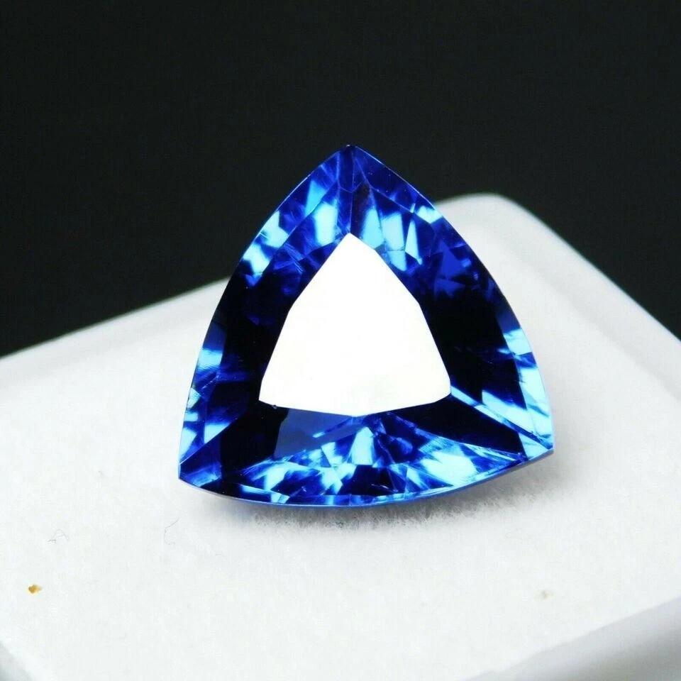 Certified Natural Tanzanite Blue Trillion Cut 8.90 Ct Flawless Loose Gemstone