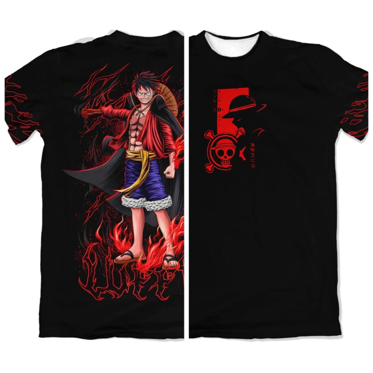 

2026 Summer One Piece Luffy Retro Cosplay Tshirt Unisexs Oversized 3D Printed Shortsleeved Family Unisex Childrens Sports Shirt S