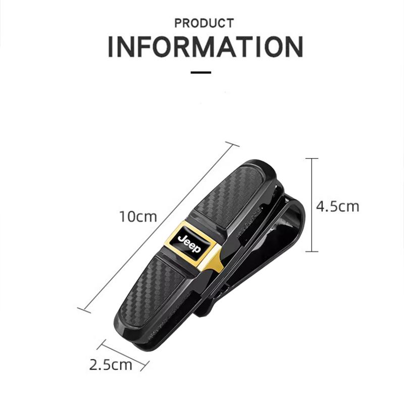 CMZ1 Car Glasses Clip Sun Visor Card Ticket Clip Fastener for Jeep Grand Cherokee Wrangler JK Gladiator Compass Renegade Patriot Acce