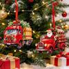 Holiday Gift Tags 12/24/36Pcs Christmas Wooden Ornaments, Santa Claus Red Truck Hanging Decorations with Rope, Decor Xmas Tree Pendant, for