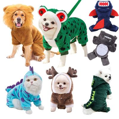 Pet Dog Clothes, Cat Autumn and Winter Four-legged Cotton Clothes Cartoon Transformation Cat Clothes