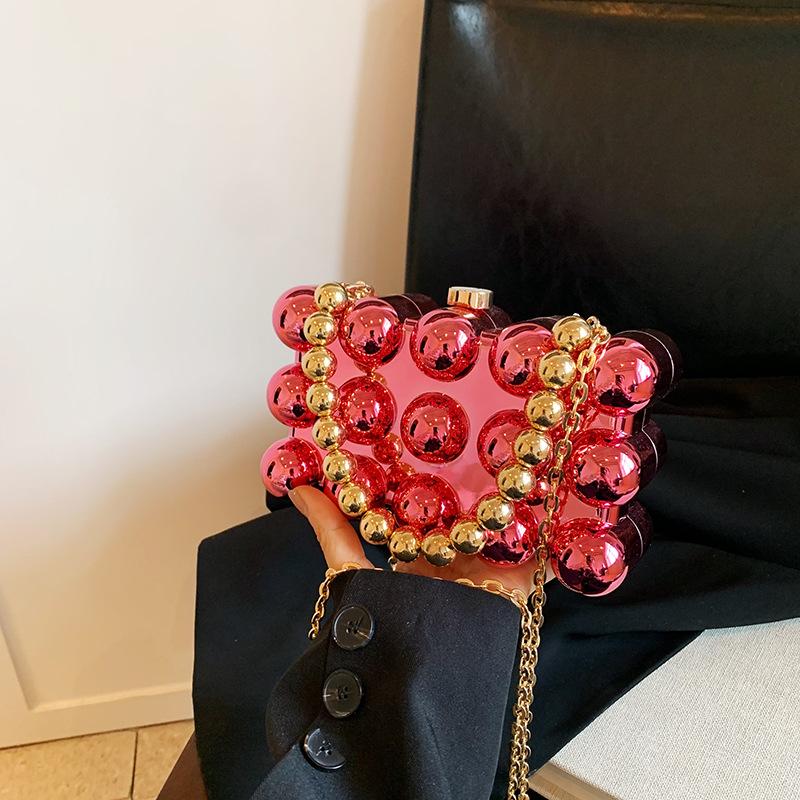 

Acrylic egg box bag women s 2025 new European and American fashion candy color niche versatile chain dinner bag чорний