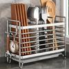 Wall-Mounted No-Drill Cutlery Rack Stainless Steel Space-Saving Anti-Scratch Utensil Organizer for Home Kitchen Storage