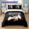 Set Biancheria da Letto 3 Pezzi Stampa Led Zeppelin Copripiumino con Due Federe Biancheria da Letto Morbida per Camera da Letto Domestica
