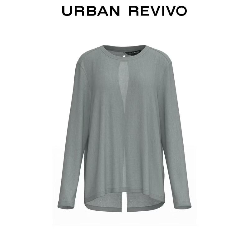 UR 2026 Women's Casual Hollow-Out Slit Long-Sleeve T-Shirt