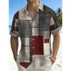 Herren Retro Muster 3D Druck Hemd Button-Up Hemd Freizeithemd Sommerhemd Kurzarm Tägliche Urlaubsbekleidung