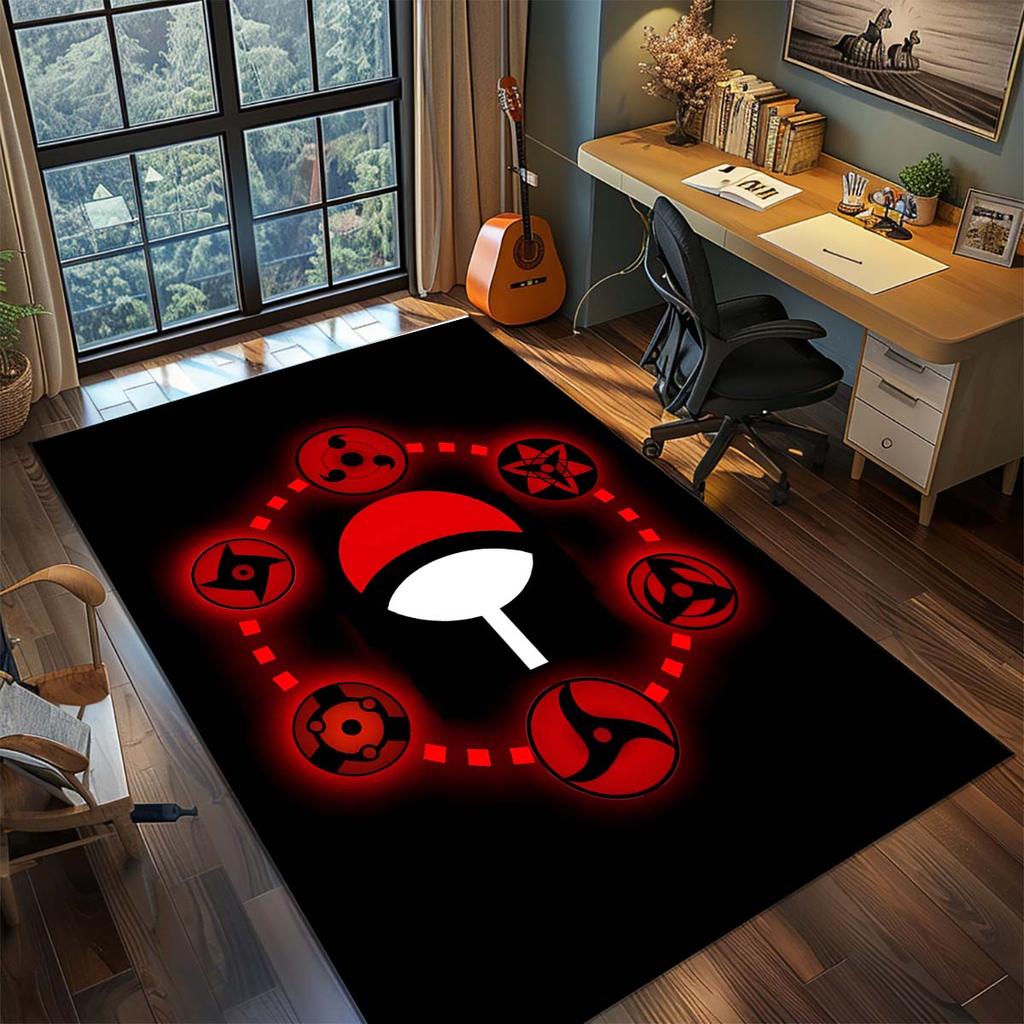 Naruto Anime Rug Carpet Large Area Rug Non Slip Washable Floor Mat Gamer Room Bedroom Home Decor