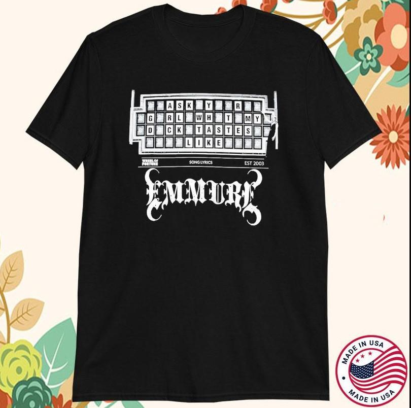 Emmure Wheel Of Fortune Song Lyrics T-shirt size S-5XL L