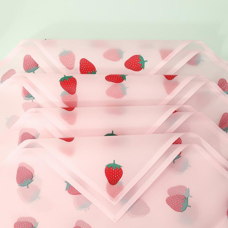 20pcs/Pack Waterproof Strawberry Printed Gift Wrapping Paper, Ideal For Diy Handicraft Gift, Suitable For Flower Wrapping