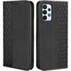 Protective Case - BOOLING - Samsung Galaxy A23 5G - Mosaic Pattern - Leather Effect - Black