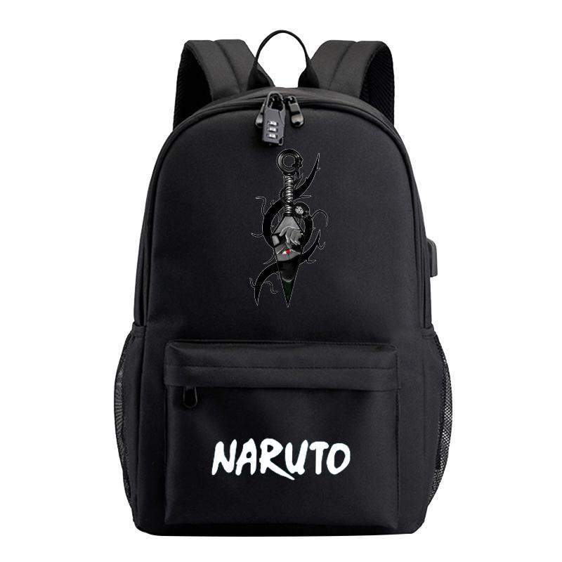 Anime Naruto Stöldskyddsryggsäck för tonårsflicka pojke tillbaka till skolanväska laptopväska bokväska män kvinnor fritidsreseväska