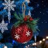 Yousheng Glitter Christmas Ball Ornament Sequins Foam Ball Ornaments with Berry Pinecones Christmas Tree Hanging Decorations for Holiday Home Party