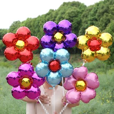 3pcs Flower Balloons Pink Rose Red Purple Flower Balloon Children's Birthday Party Wedding Decorations Air Balloon