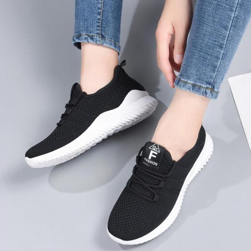 Women Breathable Soft Sole Comfort Casual Fashion Flying Trend Running Sneakers Lightweight Slip On Shoes