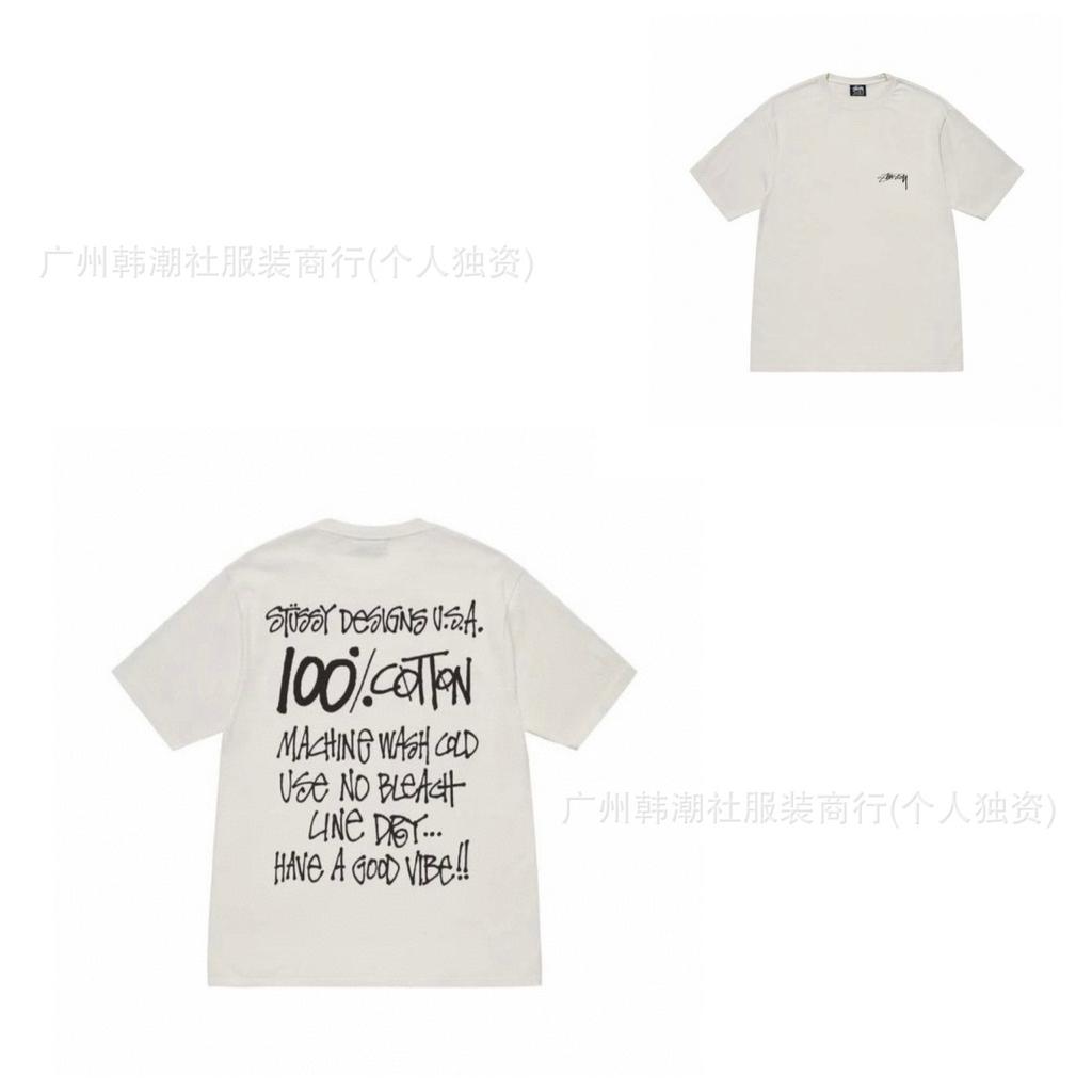[2] American trendy brand short-sleeved t-shirt black and white collection printed short-sleeved t-shirt casual couple men and women of the same style