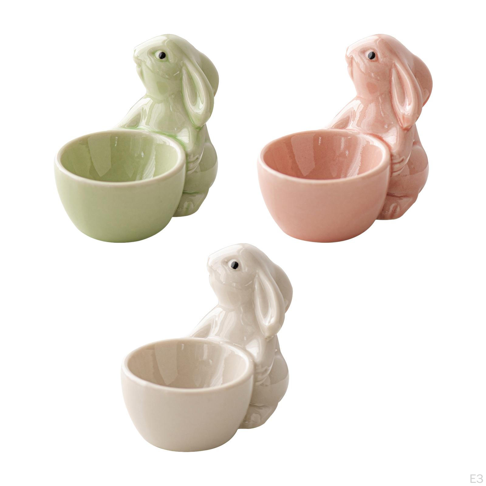 Coquetier Lapin En Céramique - Porte-œufs Décoratif Pour œufs Durs Ou Mous, Décoration De Table De Pâques Ou Quotidienne