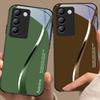 Zweifarbige Streifen für Y72 33S 11 03 36 96 Lite 35 16 Iqoo 12 V40 SE 5G 29 40 21 30 X80 Pro Vivo Handyhülle aus gehärtetem Glas Schwarz