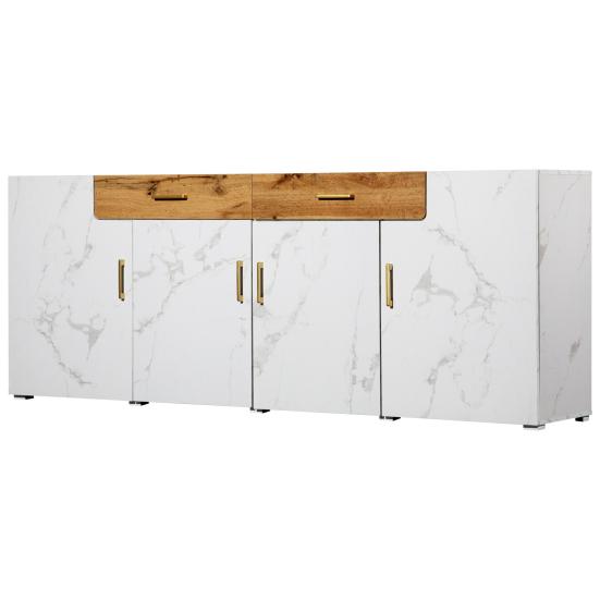 Storage Cabinet High Stability with 4 Doors Sturdy Construction Smooth Edge Easy Installation Item Storage Living Room Storage Cabinet Free-Standing