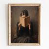 Victorian Woman Reading Art Print Poster Dark Academia Library Decor Elegant Lady With Book Decor Canvas Painting Bedroom Decor