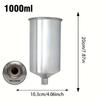 1000ML Metal Spray Gun Cup - Gravity Feed Refillable Paint Sprayer Pot For Automotive Crafts Painting Spray Gun Accessories