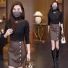 Autumn and Winter Double-sided German Velvet Bottoming Shirt for Women Long-sleeved Slim-fitting Half-high Collar Versatile Western-style Top T-shirt