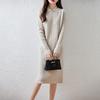 Women Sweater Dress 100% Wool MODERN NEW SAGA Turn-down Collar Knit Long Pullover Winter Jumpers Wool Long Dress Female