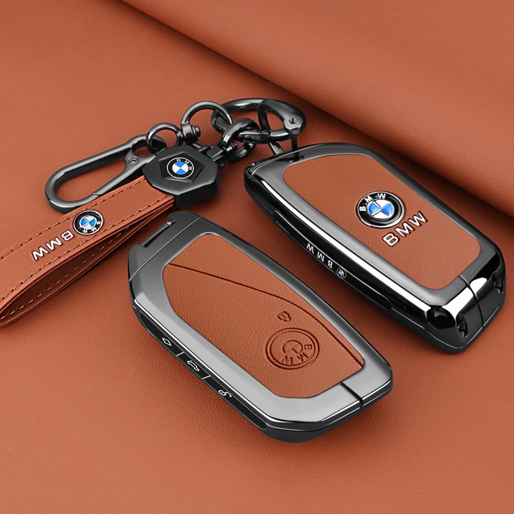 Nuovo 2025 Lega di Zinco Pelle Copri Guscio Custodia Chiave Auto Per BMW Serie 7 735i 740Li X7 X1 U11 2023 I7 G07 LCI XM Portachiavi Telecomando Ac