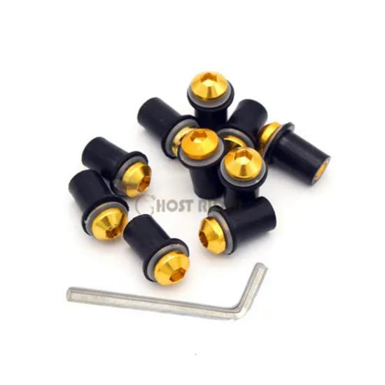 10Ps Motocicletă 5mm șuruburi parbriz parbriz șurub piuliță kit de fixare pentru KAWASAKI NINJA 250R/300 ZZR 400 versys 650/1000