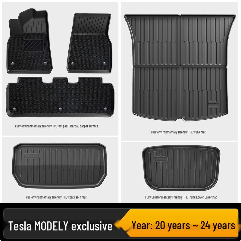 Tesla Model 3/Y Floor Mats & Trunk Mats: New Eco-friendly 3D All-Weather TPE Design