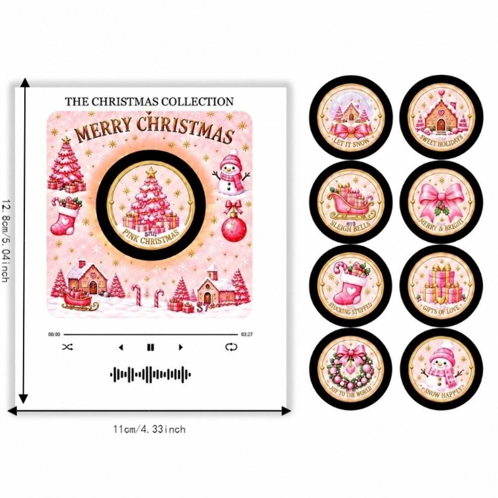 Christmas Mini Vinyl Record Music Player Christmas Music Box Holiday Home Decor