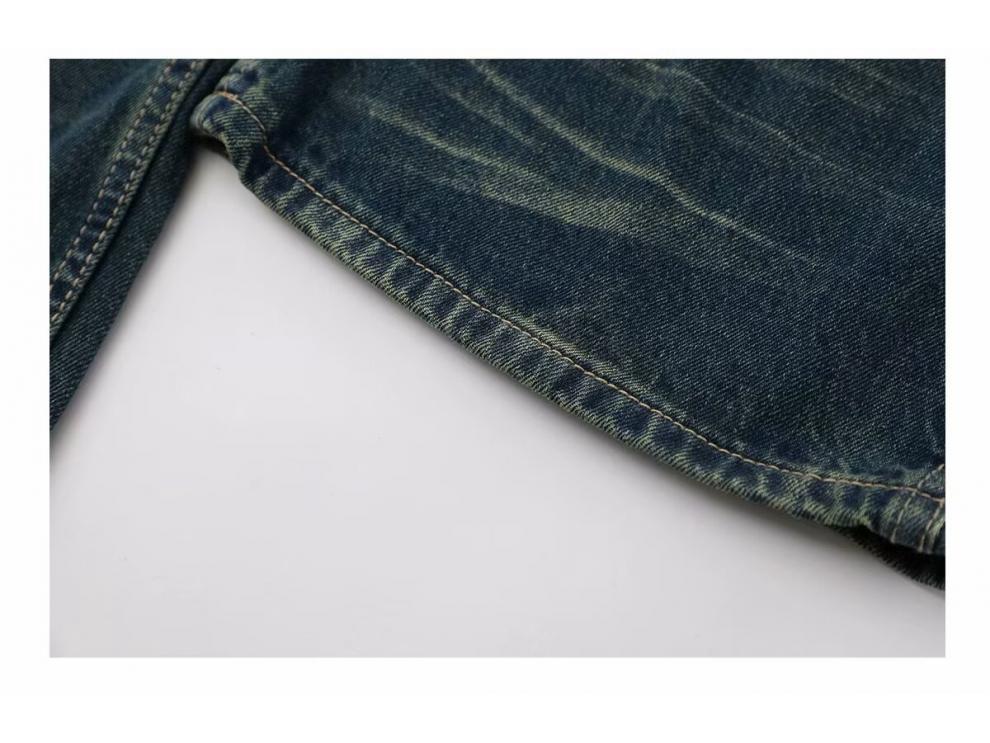 Unisex High-Street Retro Distressed Straight-Leg Jeans