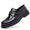 Spring new men's formal wear breathable non-slip men's shoes leather platform loafers men's business casual leather shoes
