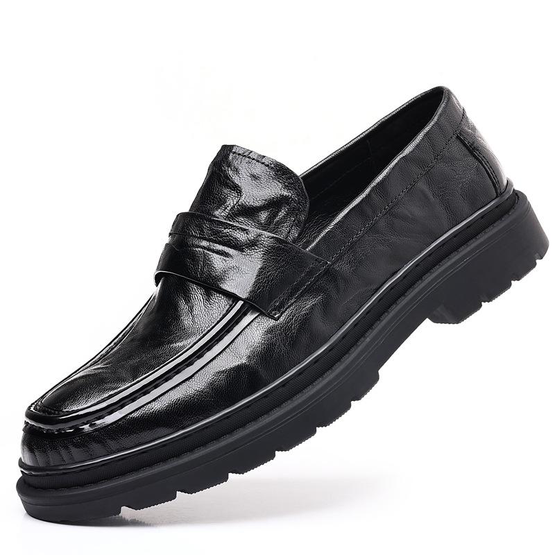 Spring New Men's Formal Wear Breathable Non-slip Men's Shoes Leather Platform Loafers Men's Business Casual Leather Shoes