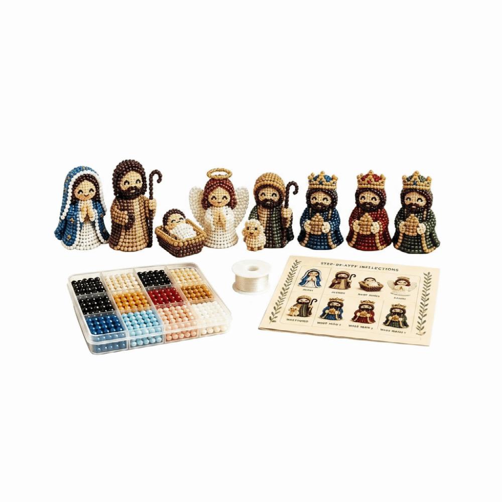 Handmade Nativity Beaded Figures Craft Kit Beaded Nativity Collection Kit To Pass The Time