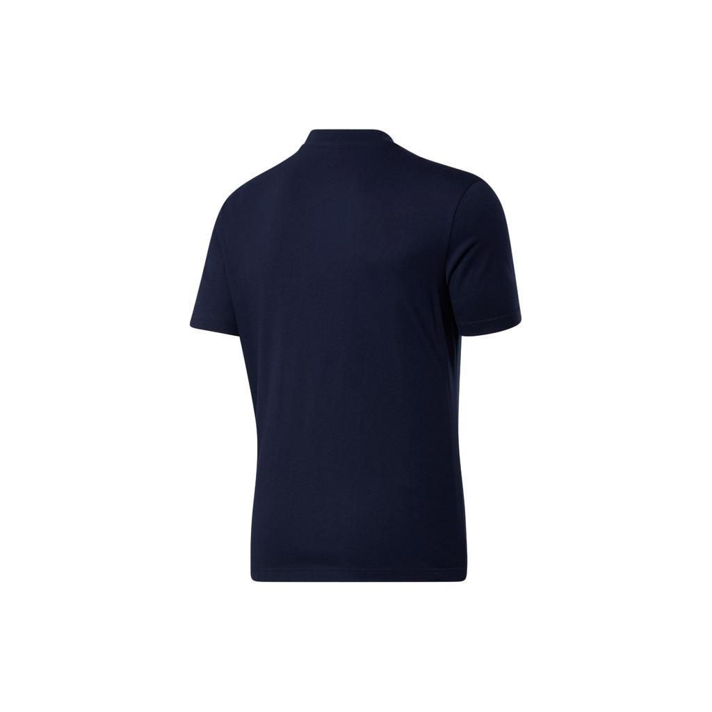 Reebok Logo Print Round Neck Casual Short Sleeve T-Shirt Men Tops Navy-Blue GS0402