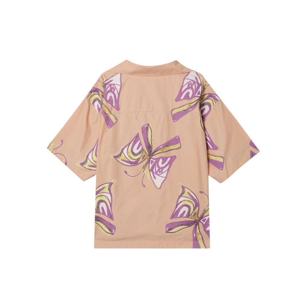 We11done Ss21 Butterfly Watermark Short Sleeve Shirt Unisex Shirts Orange WD-BL0-21-125-U-OR