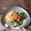 Irregular Shape Vintage Stainless Steel Meal Plate Anti-fall Unbreakable Dinner Plate Industrial Style Bone Dish Camping