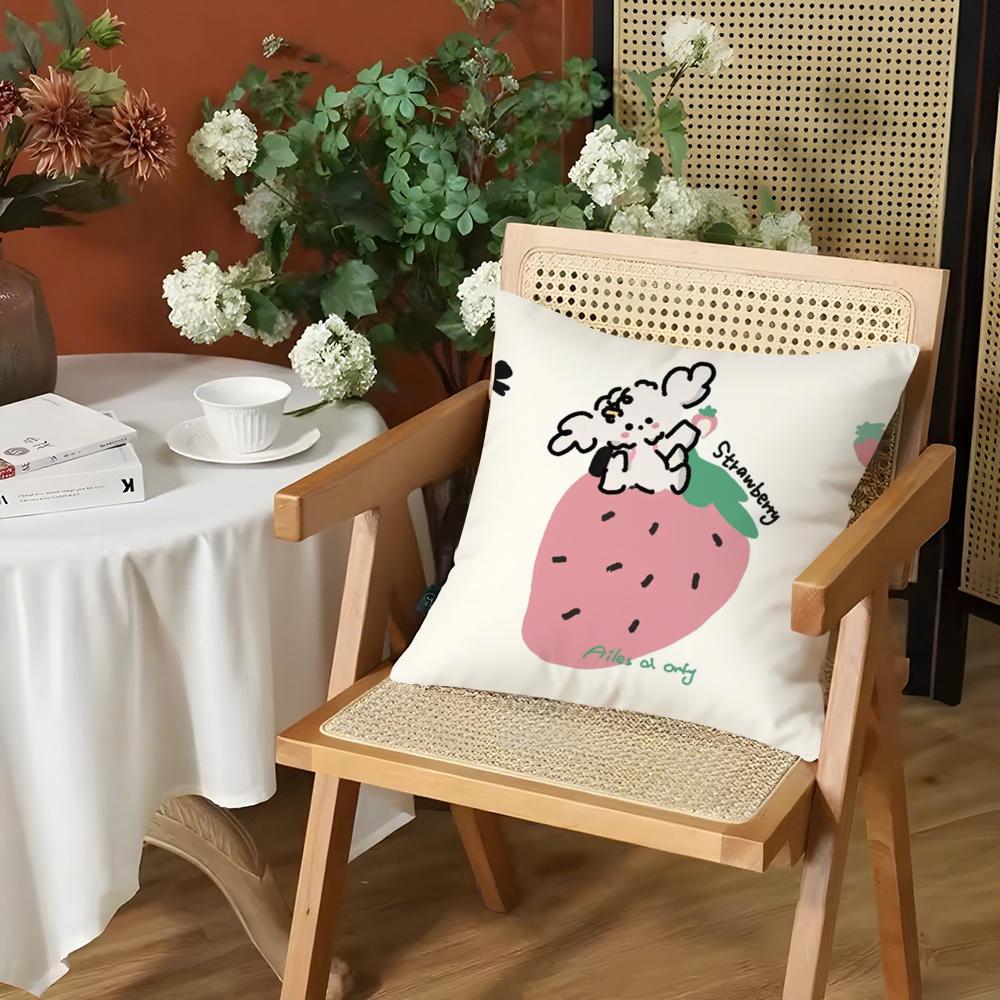 Cartoon Puppy Cushion Cover Silky Short Plush Invisible Zipper Dustproof Sofa Pillow Case for Home Decor