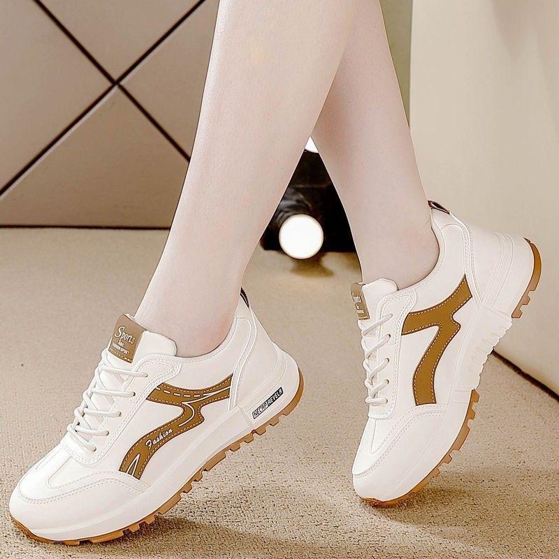 

22 осенние кожаные повседневные новые беговые с мягкой подошвой нескользящие легкие спортивные повседневные туфли 35