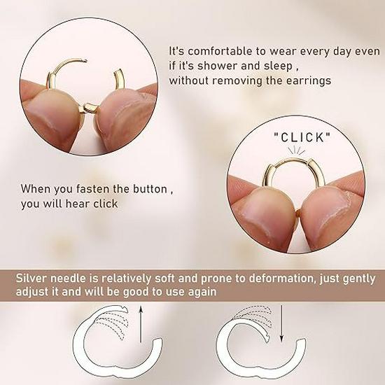 Gold-Plated Brass Hoop Earrings Fashion Set - European & American Design