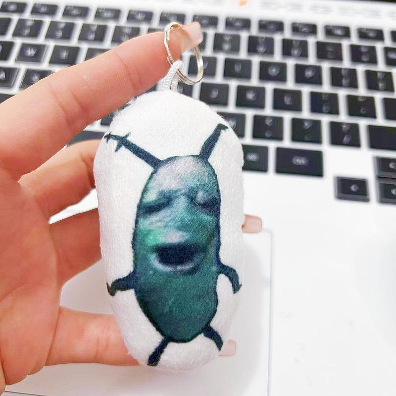 Cursed Plankton Meme Plush Squeak Pendant Bag Keychain Funny Bag Charm Voice Pendant Doll Model Ornament Gifts Toys