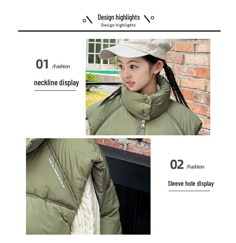 Autumn/Winter Korean Style Kids' Stand Collar Vest - Trendy, Customizable Outerwear for Boys and Girls