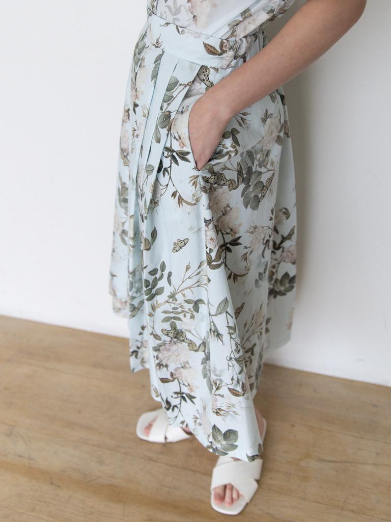 Stay With Me Rosevine Pleated Skirt_Sky Blue