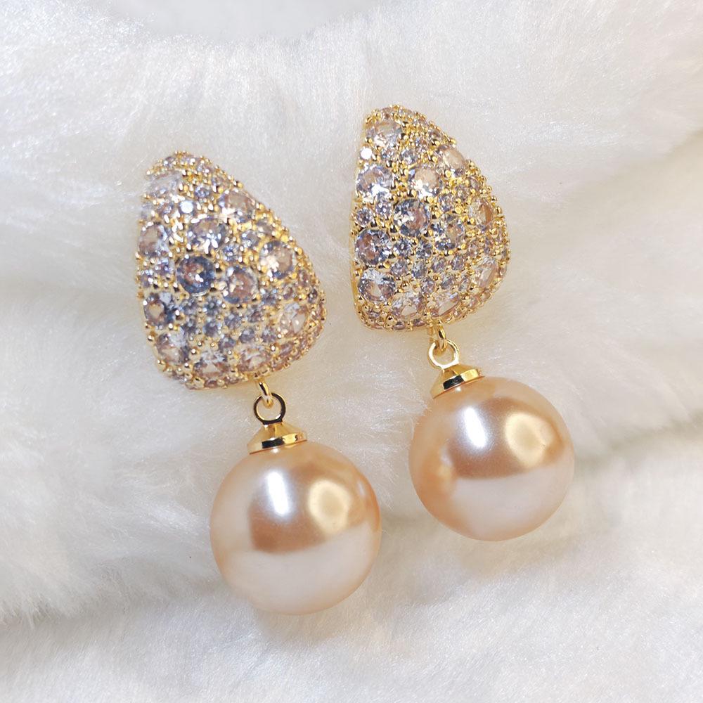 

Високоякісні сережки з цирконовими перлами: Розкішний стиль Hanfu осінь/зима