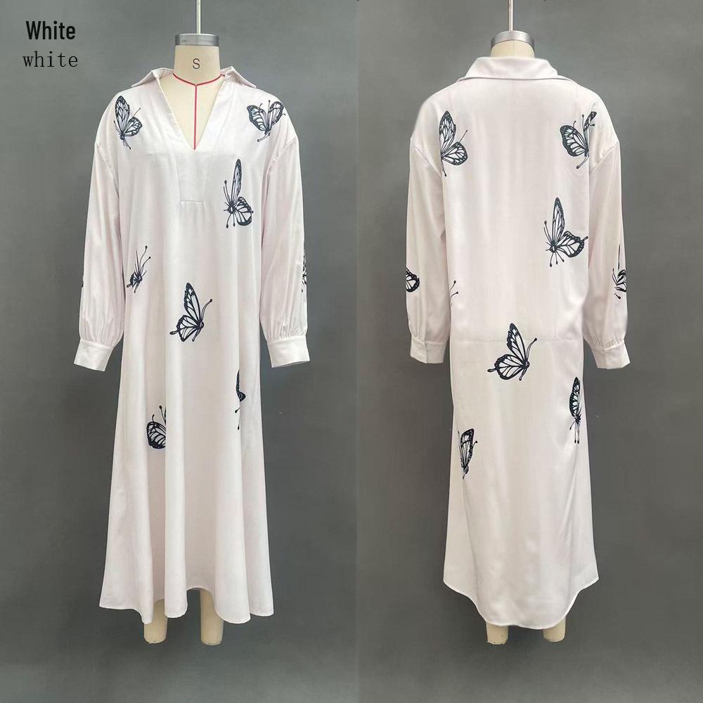

2026 Spring/Summer Deep V-Neck Loose Casual Dress for Women - European and American Style L